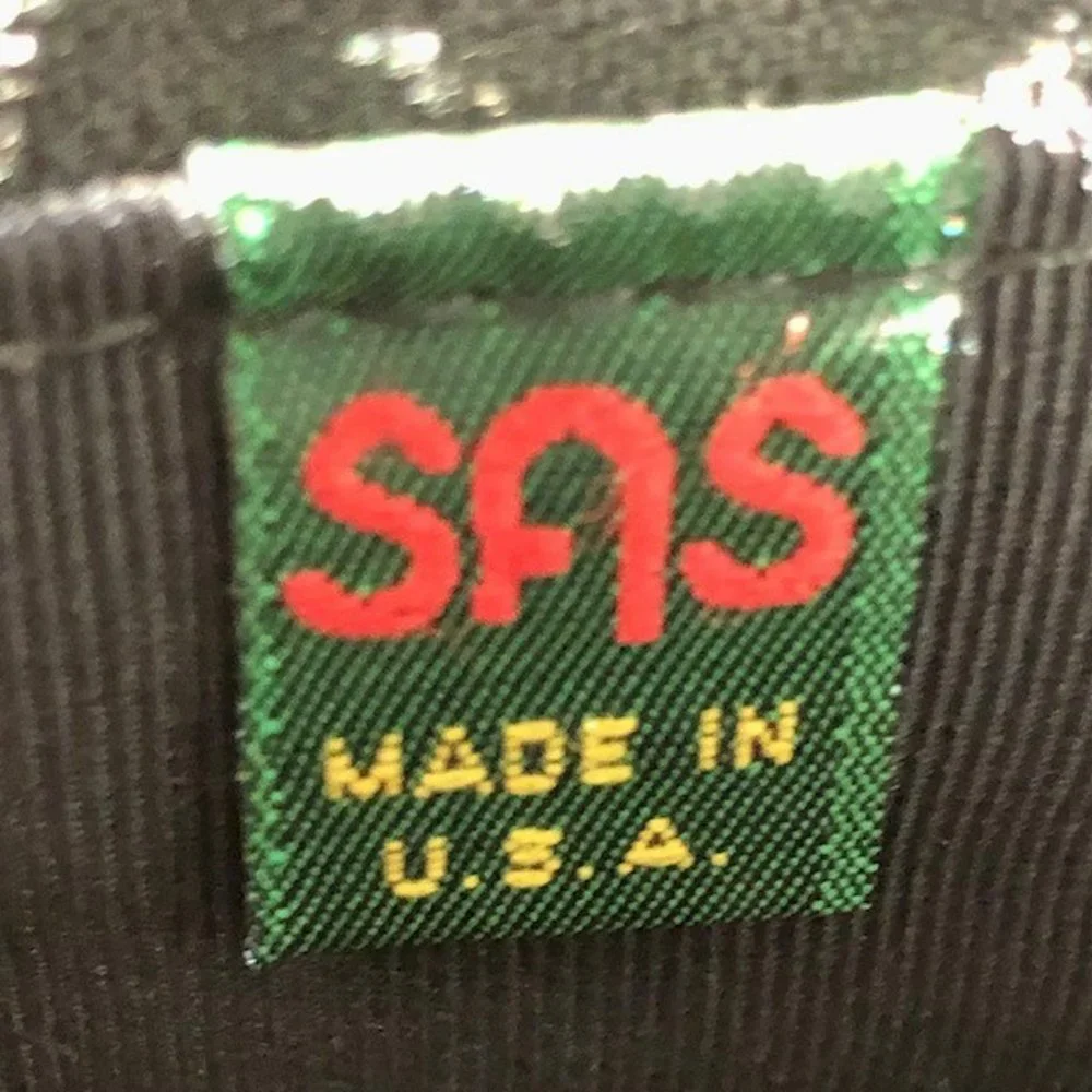SAS Black Leather Shoulder Bag w/ Pockets - Made in the US